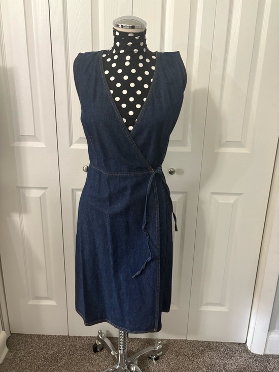 LOFT Dresses & Skirts - LOFT Navy Blue Denim Wrap Midi Dress